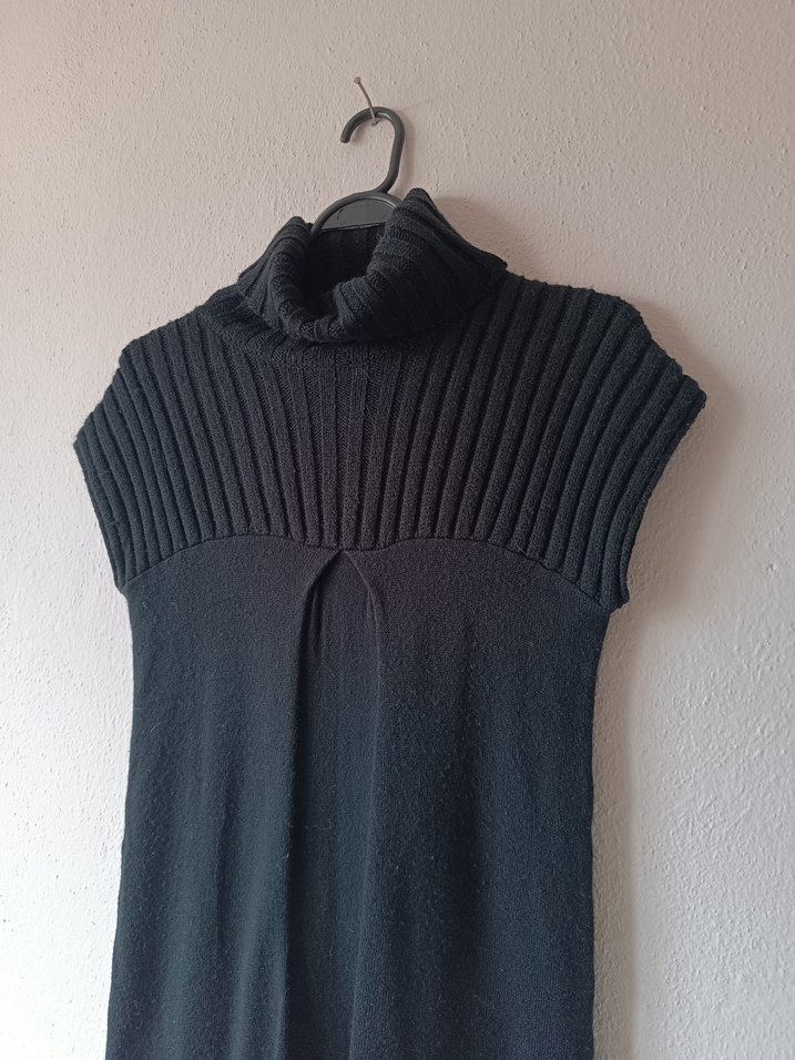 İpekyol Siyah Boğazlı Kolsuz Uzun Triko Elbise - Görsel 4