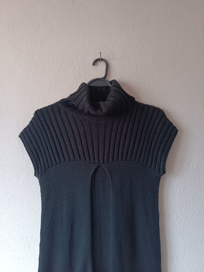 İpekyol Siyah Boğazlı Kolsuz Uzun Triko Elbise - Görsel 3