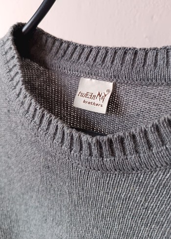 Tweeny Brothers Gri Yün Erkek Kazak - Görsel 6