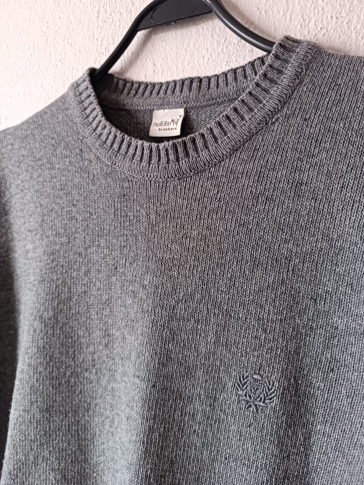 Tweeny Brothers Gri Yün Erkek Kazak - Görsel 5
