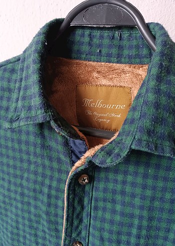 Melbourne Mavi Yeşil Kareli Uzun Kollu Erkek Gömlek - Görsel 6
