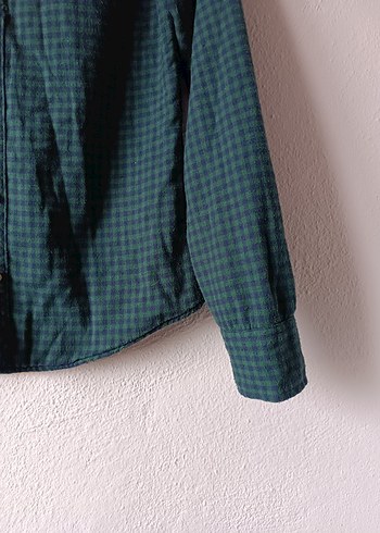 Melbourne Mavi Yeşil Kareli Uzun Kollu Erkek Gömlek - Görsel 4