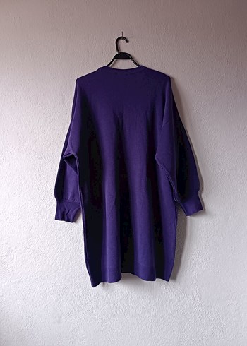 LCW Modest Mor Oversize Midi Triko Elbise - Görsel 2