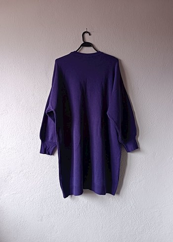 LCW Modest Mor Oversize Midi Triko Elbise - Görsel 12