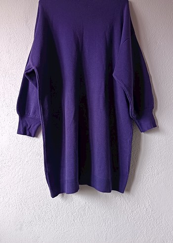 LCW Modest Mor Oversize Midi Triko Elbise - Görsel 7