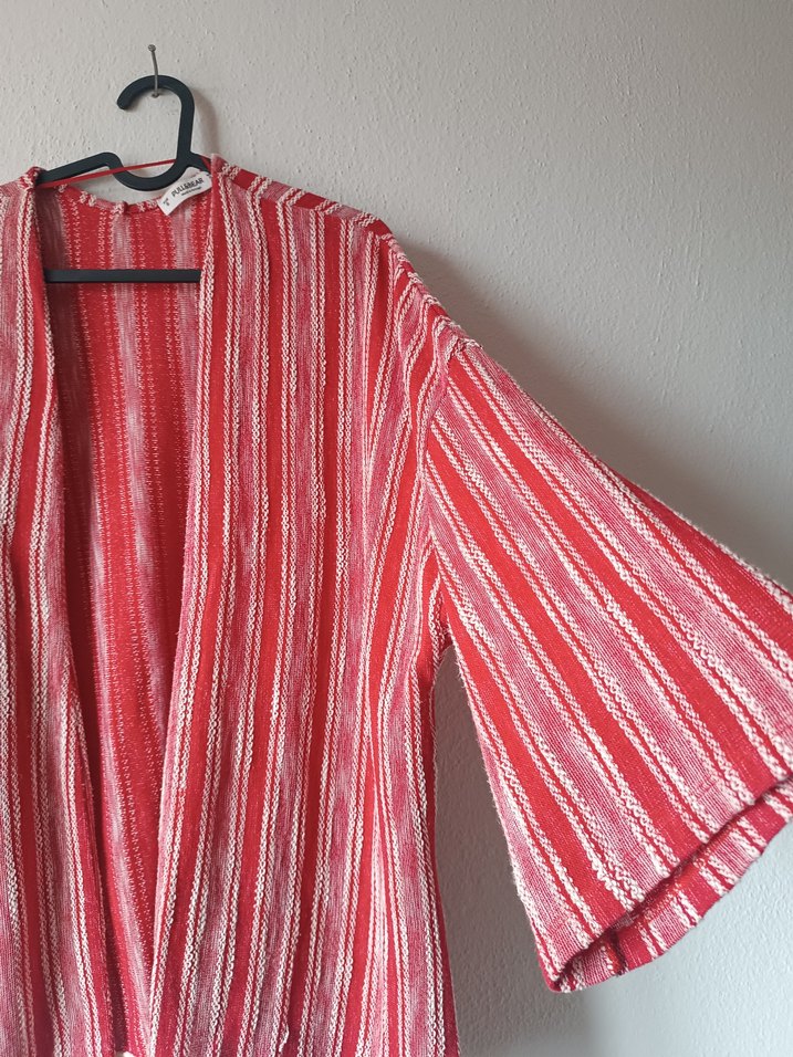 Pull & Bear marka Kırmızı Bohem Kimono - Görsel 3