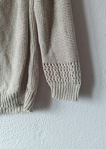 Bohem Tarz Bej Triko Kadın Kazak - Görsel 7