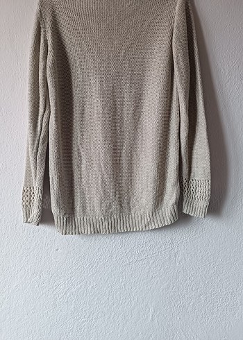 Bohem Tarz Bej Triko Kadın Kazak - Görsel 10