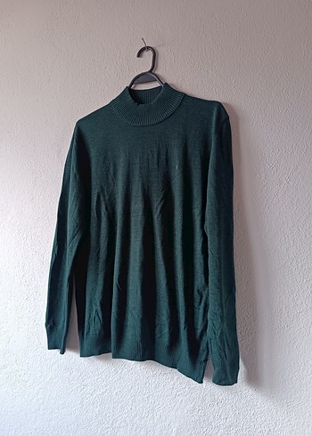 Avva Petrol yeşili Yarım Boğazlı Erkek Kazak - Görsel 4