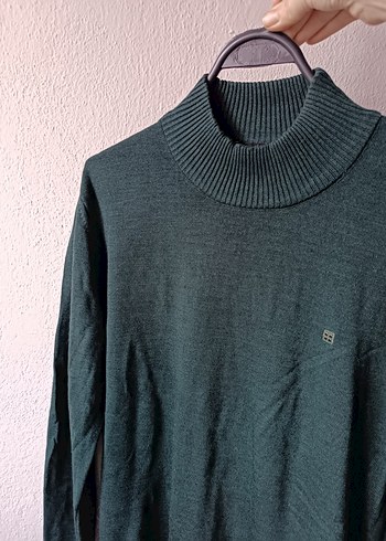 Avva Petrol yeşili Yarım Boğazlı Erkek Kazak - Görsel 9