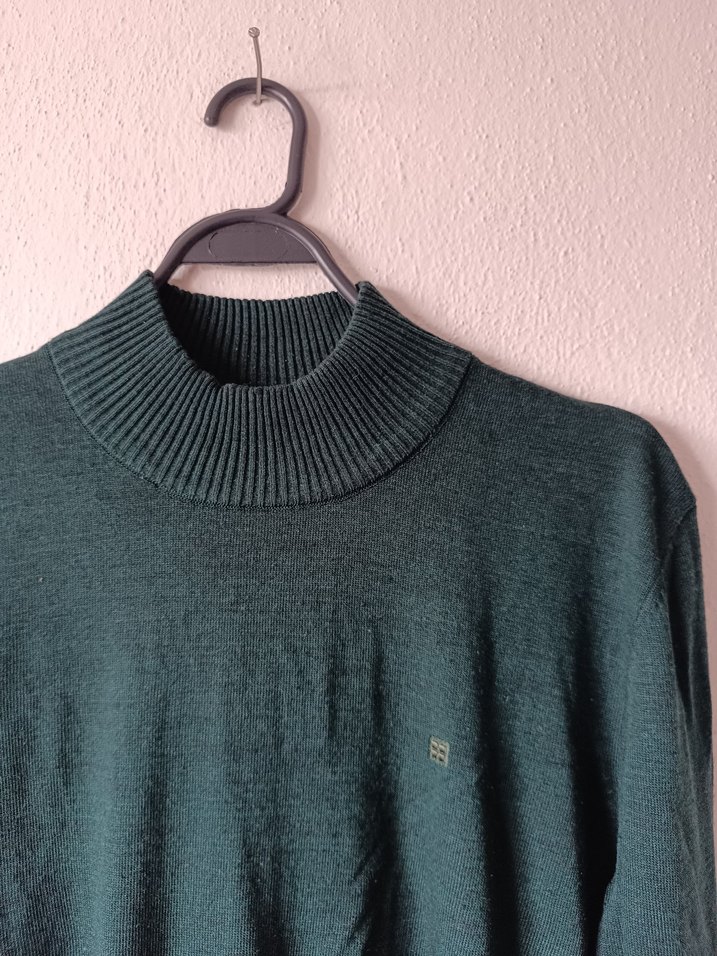 Avva Petrol yeşili Yarım Boğazlı Erkek Kazak - Görsel 5