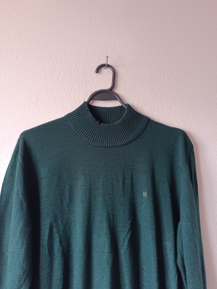 Avva Petrol yeşili Yarım Boğazlı Erkek Kazak - Görsel 3