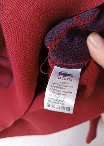 Lacoste Marka Bordo Baklava Desenli Erkek Kazak - Görsel 7