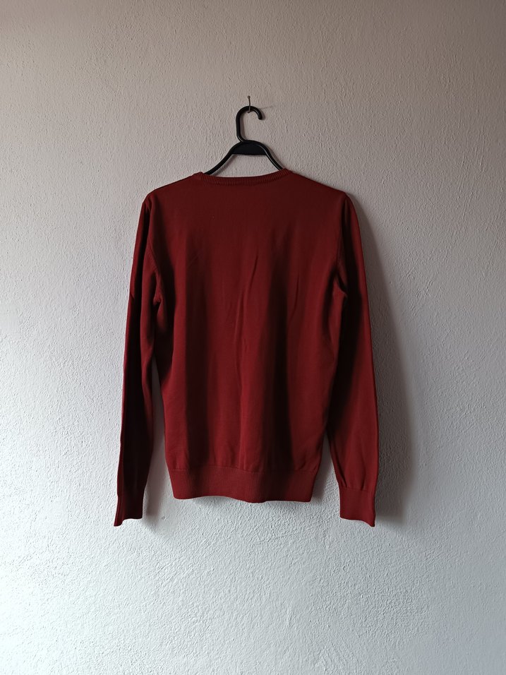 Lacoste Marka Bordo Baklava Desenli Erkek Kazak - Görsel 2