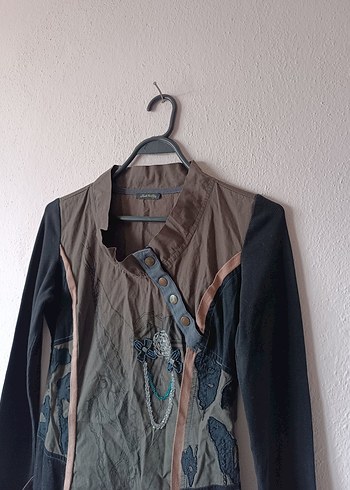 Siyah Füme Desenli Tasarım Gotik Elbise - Görsel 5