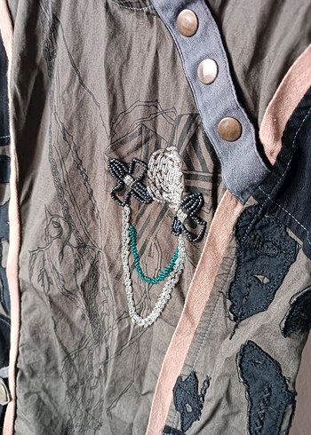 Siyah Füme Desenli Tasarım Gotik Elbise - Görsel 8