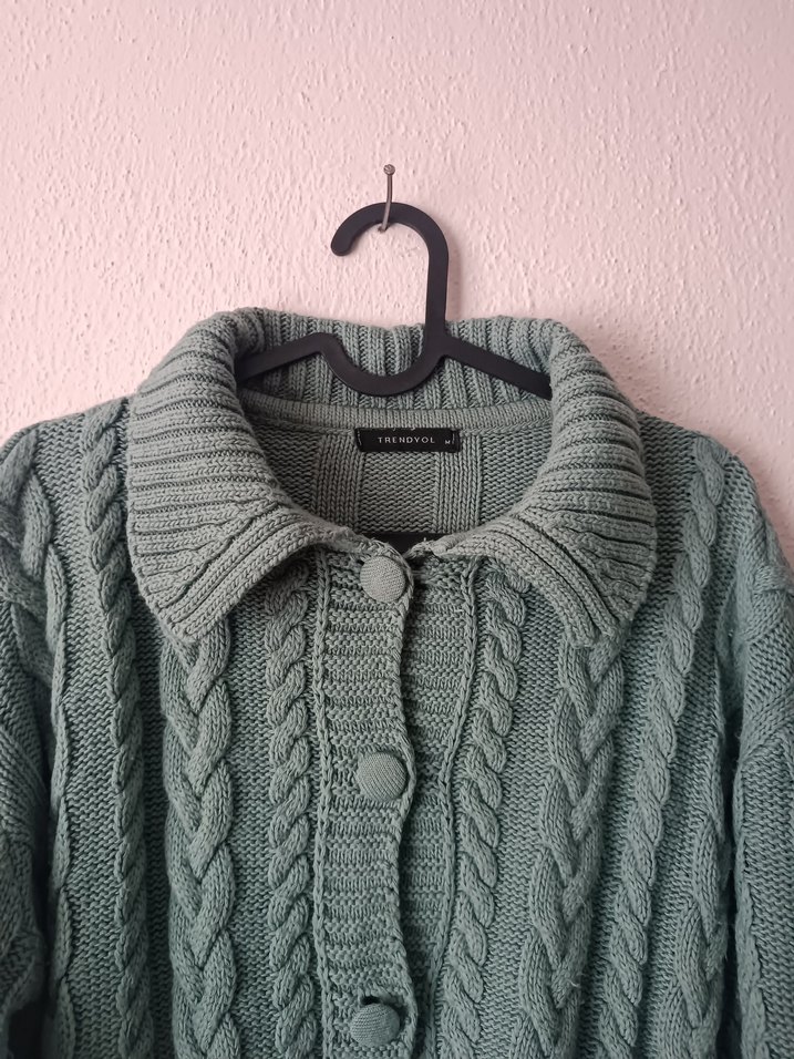 Trendyol Mint Yeşili Kısa Örgü Hırka - Görsel 5