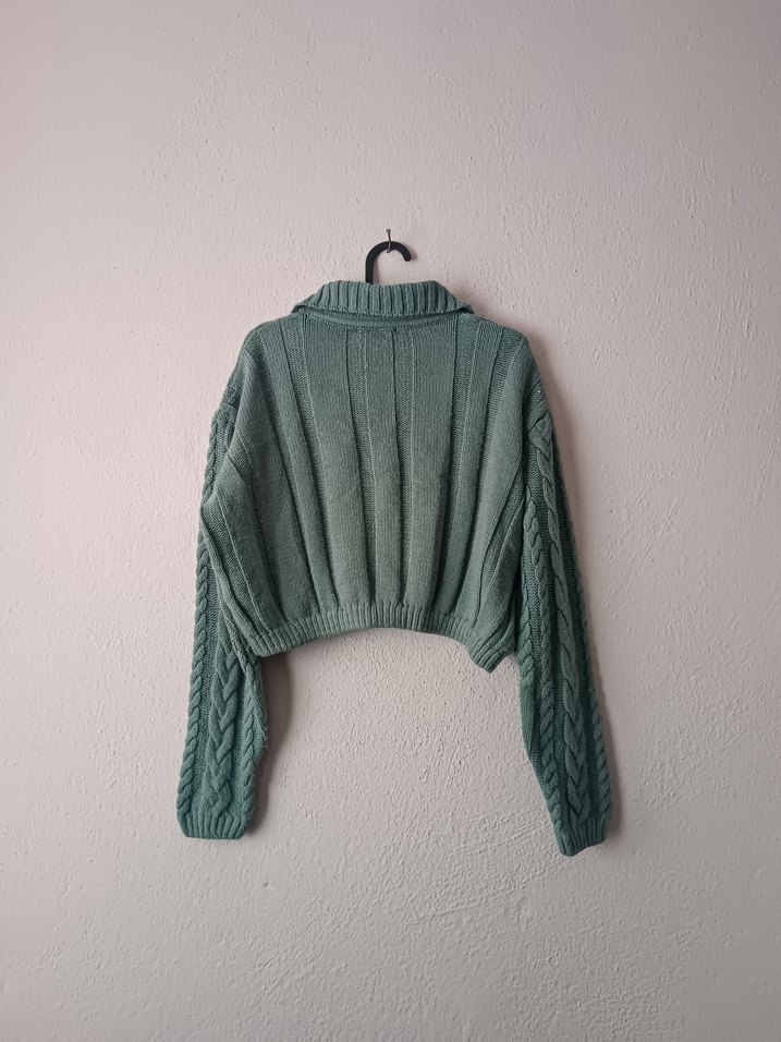 Trendyol Mint Yeşili Kısa Örgü Hırka - Görsel 2