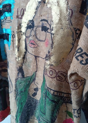 Yurtdışından Özel tasarım kız figürlü salaş kazak - Görsel 13