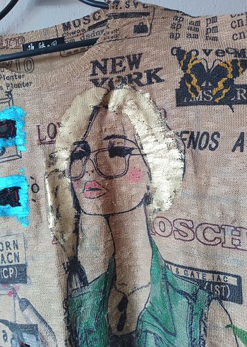 Yurtdışından Özel tasarım kız figürlü salaş kazak - Görsel 10