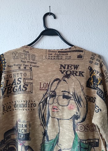 Yurtdışından Özel tasarım kız figürlü salaş kazak - Görsel 8