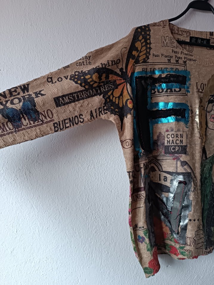 Yurtdışından Özel tasarım kız figürlü salaş kazak - Görsel 5