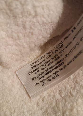 Zara ekru renk düğmeli kısa hırka/kazak - Görsel 6