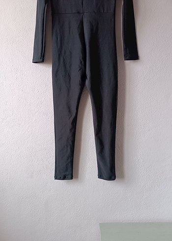 Siyah, Yüksek Yakalı, Uzun Kollu Kadın Tulum - Görsel 9