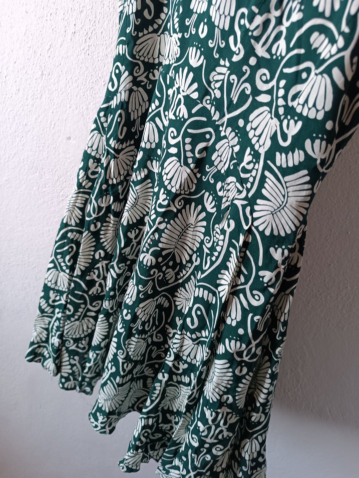 H&M Yeşil Bohem Kolsuz Midi Elbise — görsel 10/12