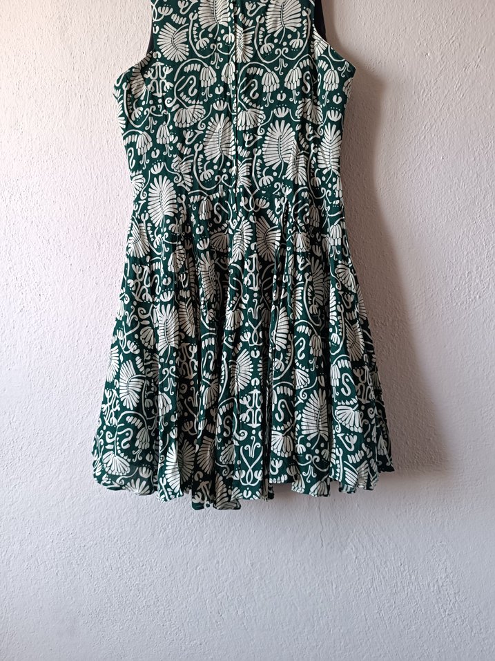H&M Yeşil Bohem Kolsuz Midi Elbise — görsel 9/12