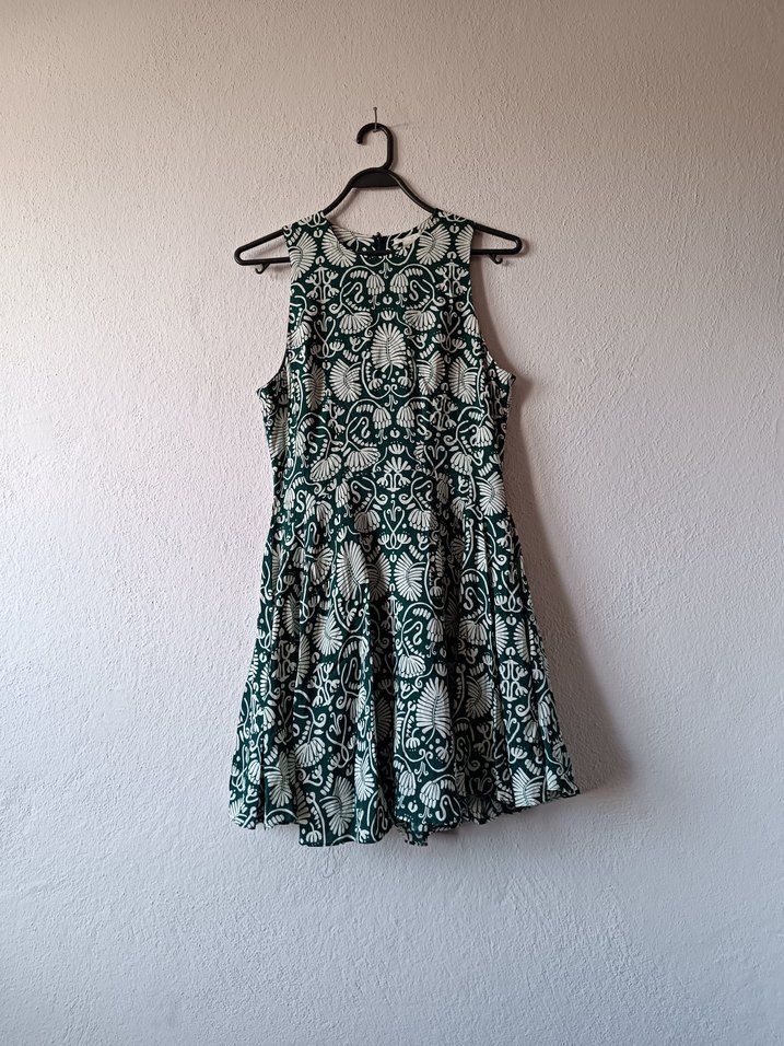 H&M Yeşil Bohem Kolsuz Midi Elbise — görsel 2/12