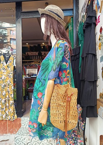 Çiçekli ananas desenli pareo elbise - Görsel 10