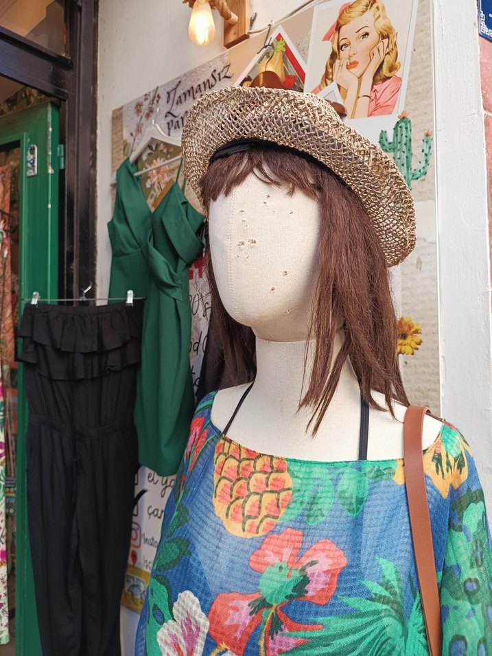 Çiçekli ananas desenli pareo elbise - Görsel 4