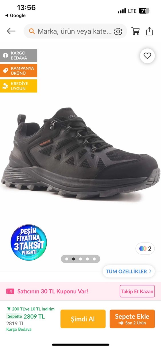 Dockers by Gerli Siyah Erkek Outdoor Ayakkabı Kışlık - Görsel 3