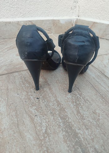 Twigy Siyah Stiletto Topuklu Kadın Sandalet