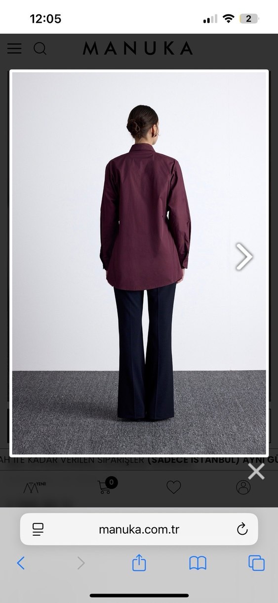 Bordo manuka bel ayarlamalı gömlek - Görsel 5