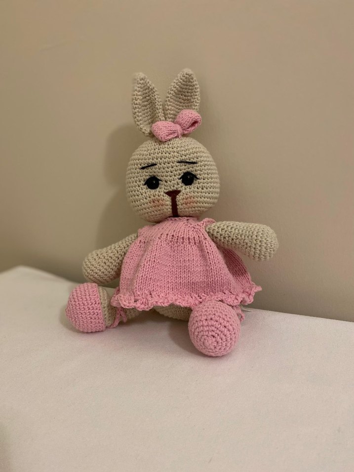 Pembe El Örgüsü Tavşan Bebek - Görsel 2