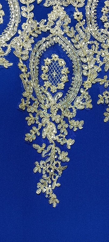 48 beden saks mavisi yalnız işlemeli kol uçlarında ayriyeten işl - Görsel 8