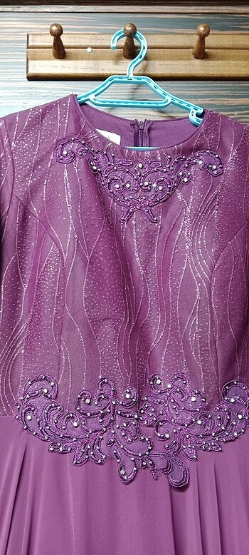 44 beden bordo renk abiye elbise - Görsel 4