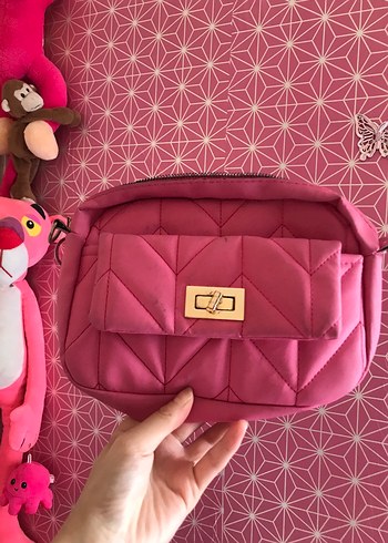 Pembe Kadın Baskılı El Çantası