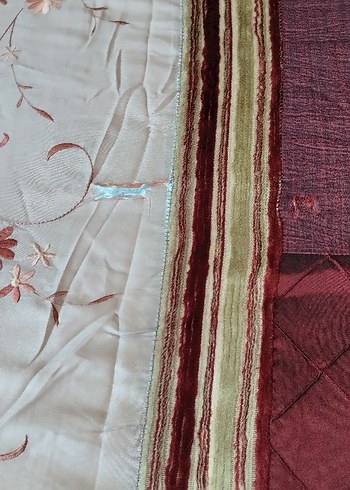 İşlemeli Parlak Bordo Yatak Örtüsü - Görsel 7