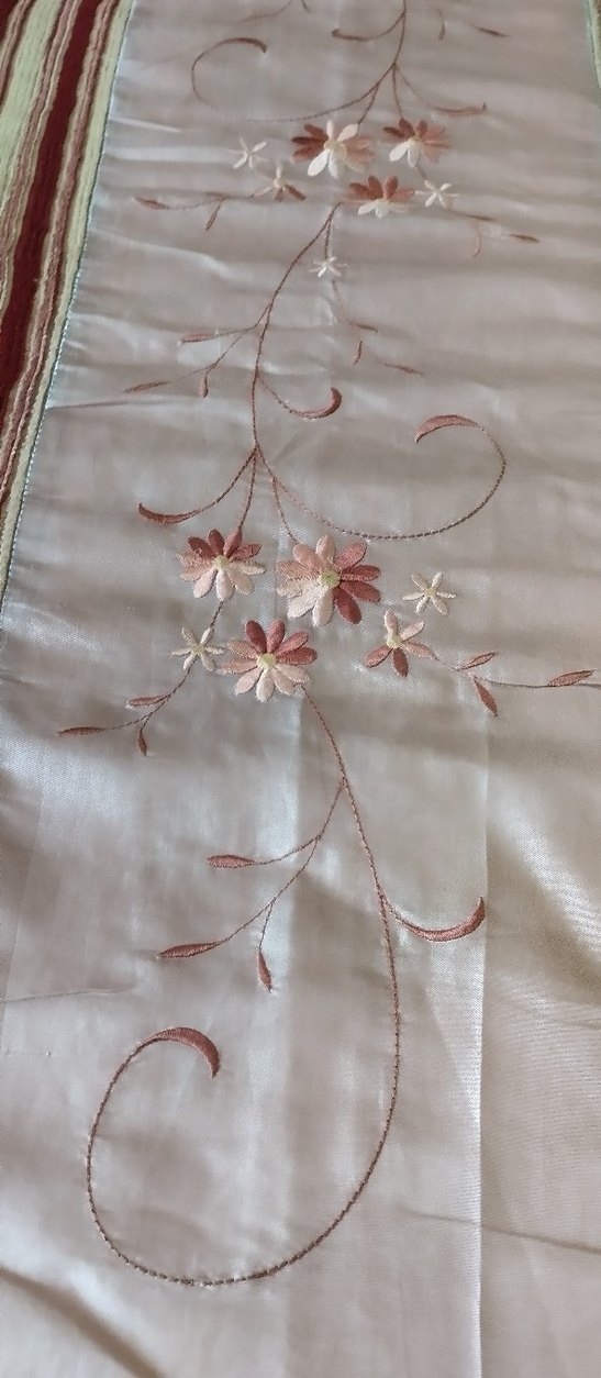 İşlemeli Parlak Bordo Yatak Örtüsü - Görsel 5