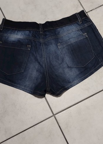 Gri Mavi Kadın Mini Denim Şort - Görsel 5