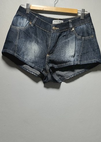 Gri Mavi Kadın Mini Denim Şort - Görsel 2