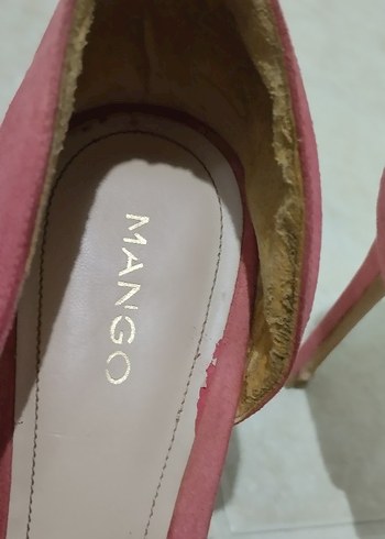 MANGO Pembe Süet Stiletto Kadın Ayakkabı - Görsel 4