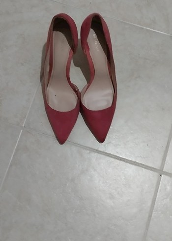 MANGO Pembe Süet Stiletto Kadın Ayakkabı - Görsel 2