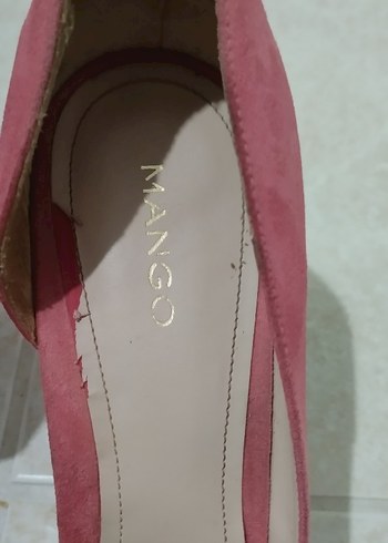 MANGO Pembe Süet Stiletto Kadın Ayakkabı - Görsel 3