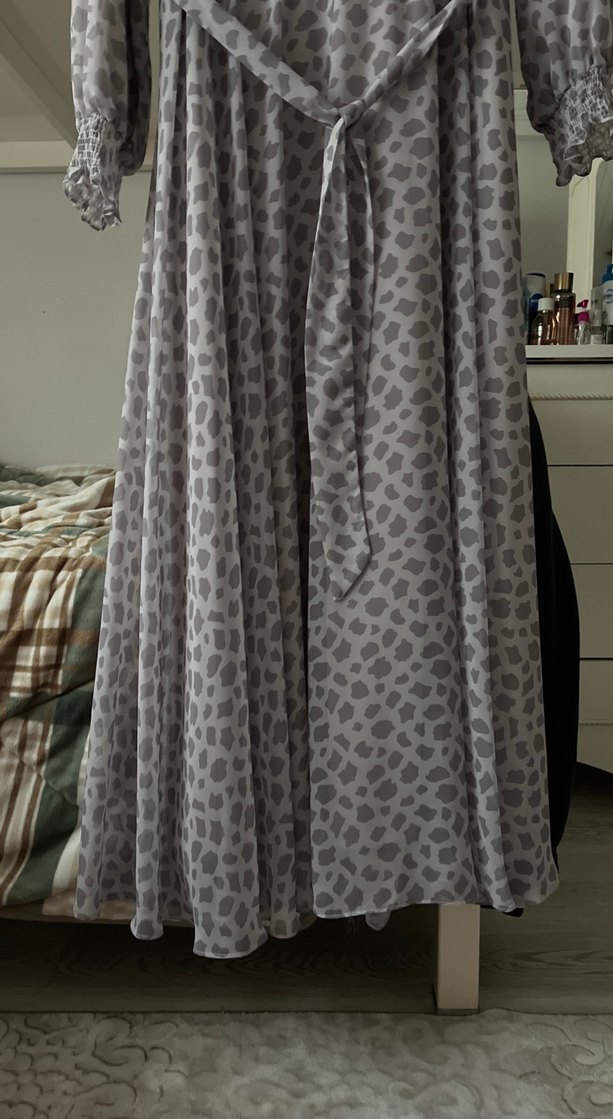 Gri Şifon Elbise - Görsel 2