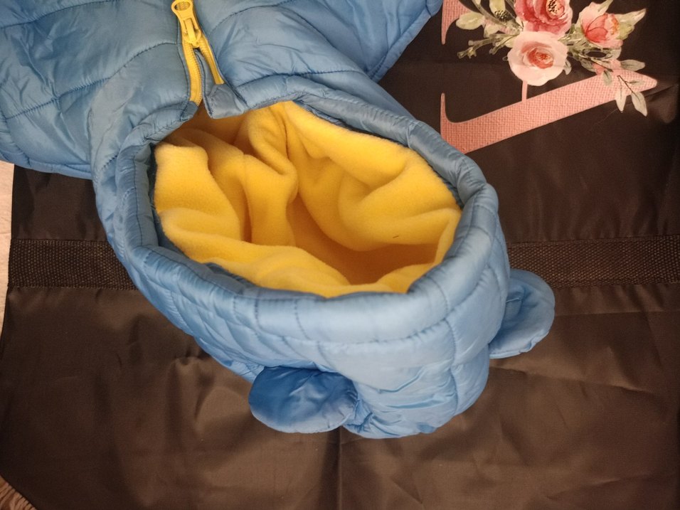 Kapüşonlu Mavi Erkek Bebek Mont - Görsel 4