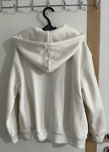 Kadın Beyaz Fermuarlı Sweatshirt - Görsel 2